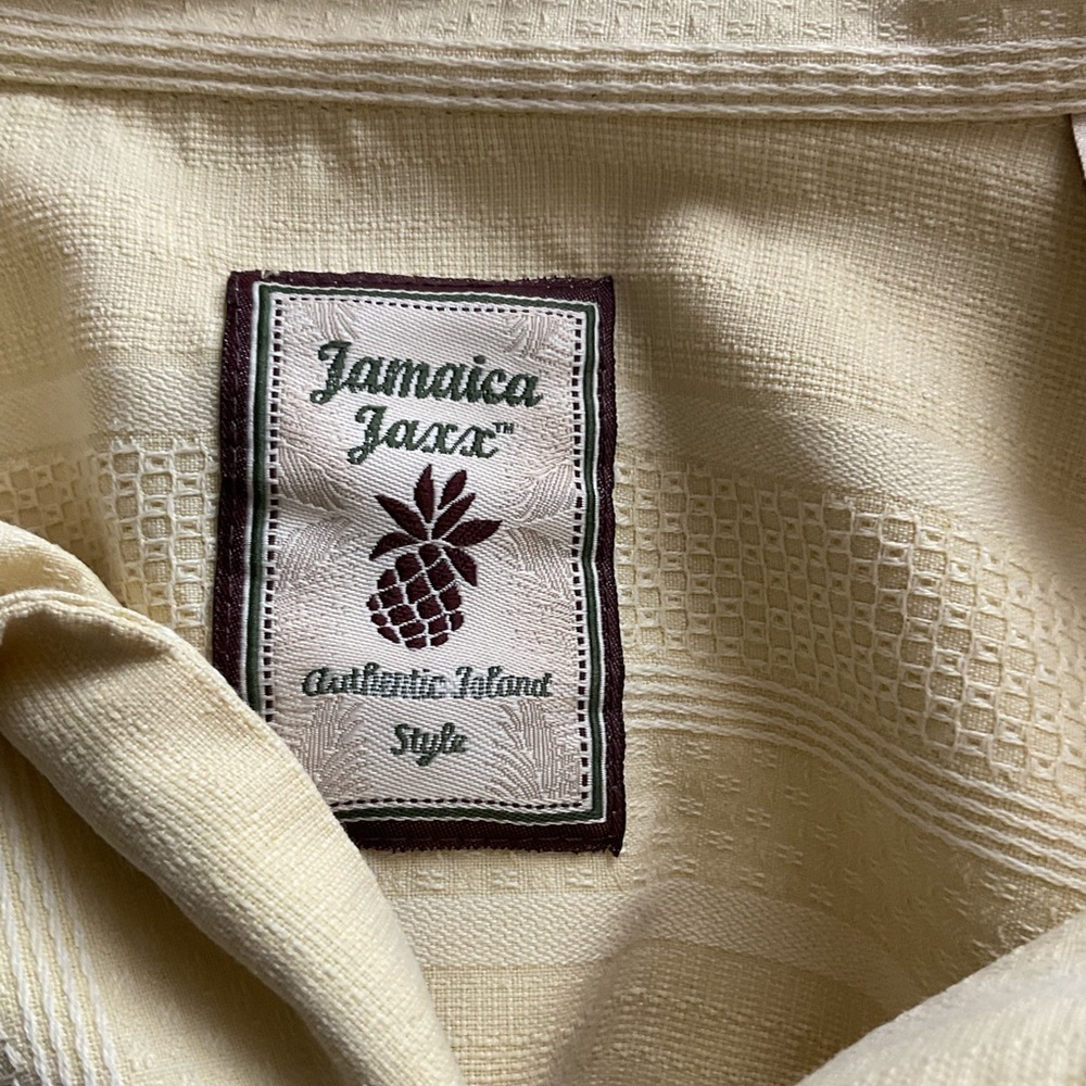 Men’s used Jamaica Jaxx silk button down shirt short sleeve Hawaiian style XXL - Picture 4 of 6